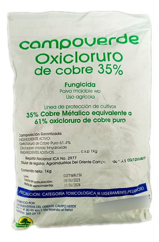 Oxicloruro De Cobre 1 Kg Fungicida Cobrethane