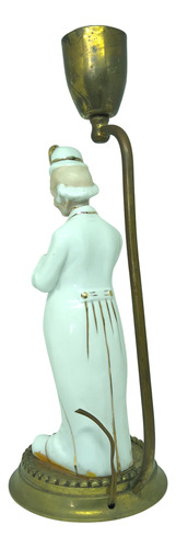Antiguo Velador Con Figura De Porcelana (Usado)