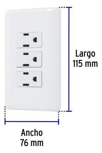 Placa Armada Con 3 Contactos Volteck 25082 | Pa-cotr-b