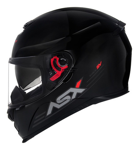 Capacete Moto Asx Eagle Sv C/óculos Interno Preto Brilho @# Tamanho do capacete 60-L