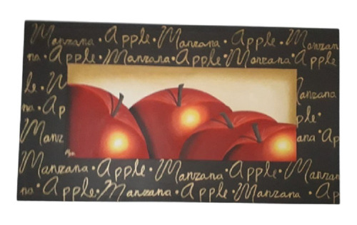 Cuadro Decorativo Pintura Manzanas Letters 90x50