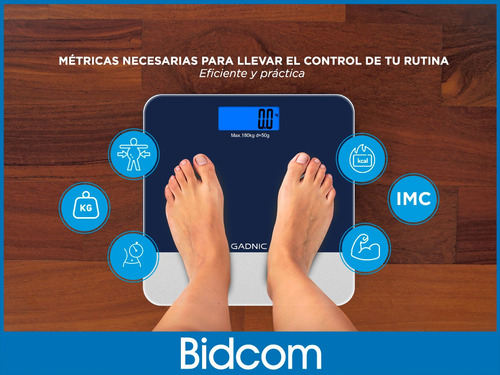 Imagen 3 de 9 de Balanza Corporal De Baño Digital Gadnic Pro G02 Kilos Salud