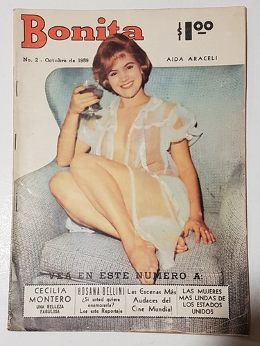 Revista Bonita Num. 02 Octubre 1959 Color Sepia