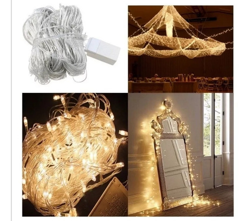 Tira Guirnalda Led Calida 10 Mts 100 Luces 220v Multifuncion