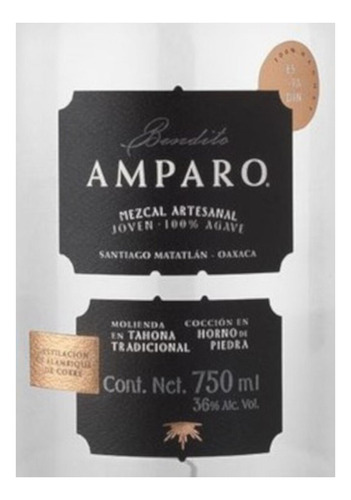 Pack De 4 Mezcal Bendito Amparo Joven Espadin 750 Ml