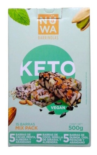 Barra proteica Nuwa Keto sin TACC 35 g pack x 15
