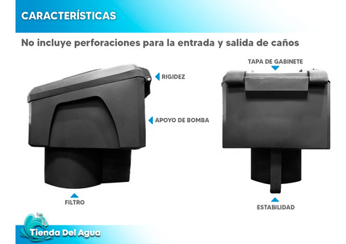 Gabinete Negro Para Pileta 50.000 Lts Apto Bomba Y Filtro