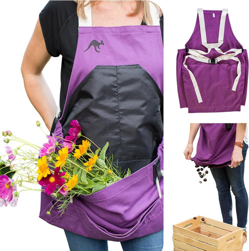 Roo Gardening Apron With Pockets And Harvesting Pouch - Adju
