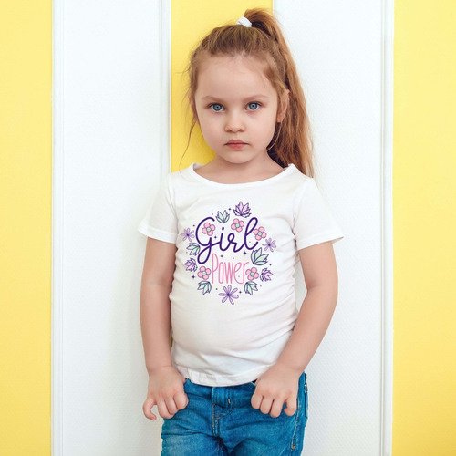 Remera Blanca Girl Power Modal Calidad Premium