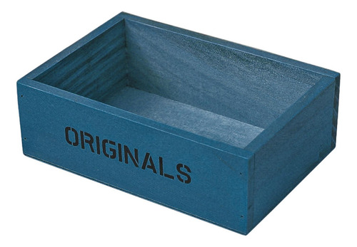 Caja Organizadora De Madera Con Parte Abierta, Bandeja Azul