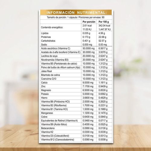 Azvite Multivitaminico Con: Coenzima Q10 Con 90 Cápsulas Sabor Sin sabor
