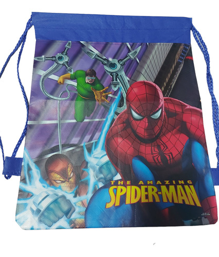 Bolsa Con Cordón Infantil Preescolar Spiderman Multiuso 