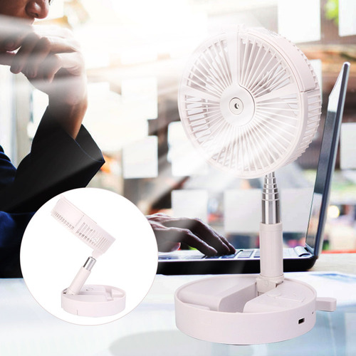 Ventilador De Escritorio Telescópico Portátil Con Led