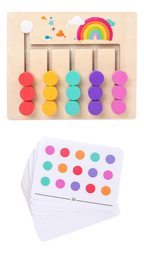 Montessori Learning Toys Slide Puzzle, Color Y 5 Colores