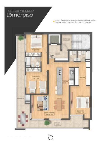 Imagen 2 de 6 de Departamento De Tres Dormitorios En Venta En Rosario