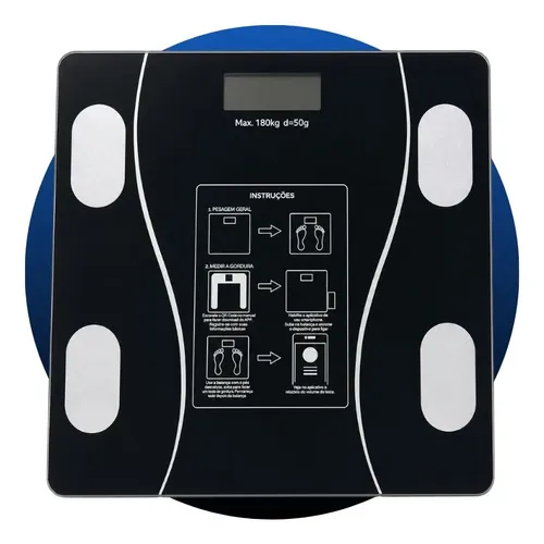 Balança Bioimpedancia Digital 180kg Smart Imc Profissional Rishon Com Aplicativo