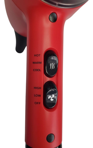 Combo Revlon Secadora 1875 W Y Tenaza Rizador Tourmalina Rojo