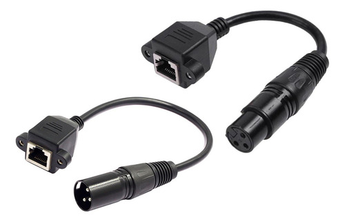 T 1 Par De Cables Adaptadores De 3 Pines Xlr A Rj 45 De