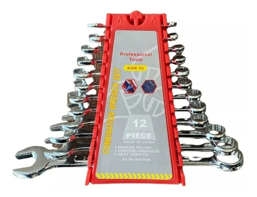 Juego Llave Combinada  12 Pcs Punta Corona Con Estuche 