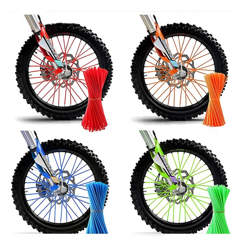 Popotes Cubre Rayos Para Moto Cross Spokes Bicicleta, 72 Pie