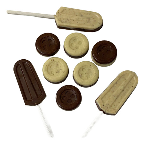 Choco Niños. Botones Y Paletas Bicolor