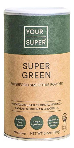 Your Super Green Organico Mezcla Verde 30 Serv Cad Jul 2025 Sabor Mezclas Verdes