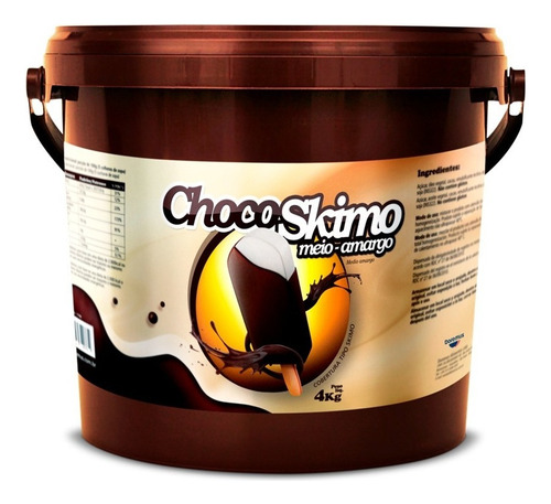 Cobertura Chocoskimo Esquimo Skymo Chocolate Meio Amargo 4kg