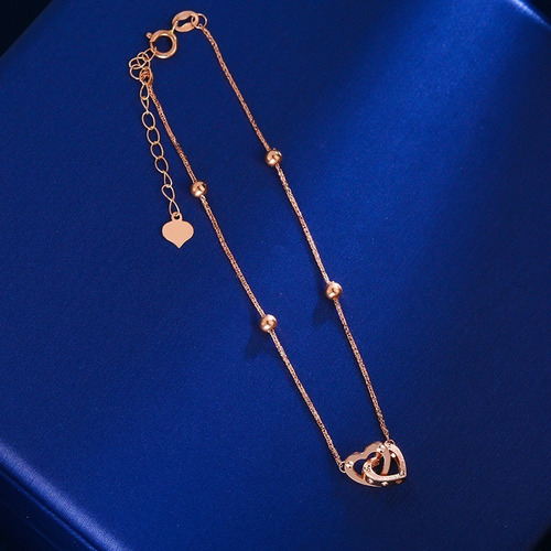 Imagen 3 de 4 de Pulsera Tejida Pelotitas Doble Corazon