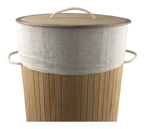 Imagen 2 de 6 de Cesto Organizador Ropa Sucia Bambu Tapa Ropa Envio Gratis