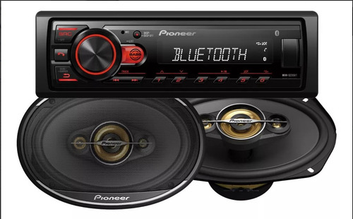 Combo Pioneer Estereo Mvh 235 Bt + Parlantes 6x9 Tsa 6978