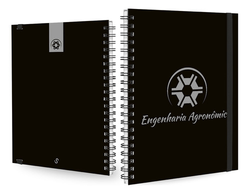 Caderno Universitário Plus Profissões Preto Prata 1 Matéria Cor Eng. Agronômica