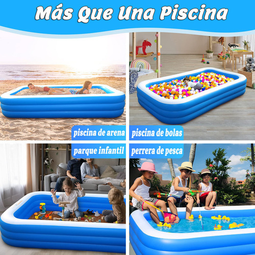 Piscina Hinchable Rectangular Familiar Fiesta Acuática