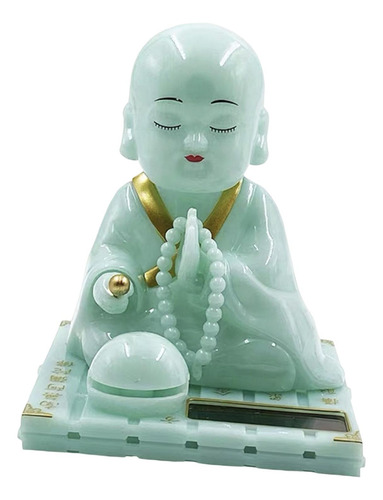 Figura De Monje Pequeño, Juguete Solar Divertido S Verde