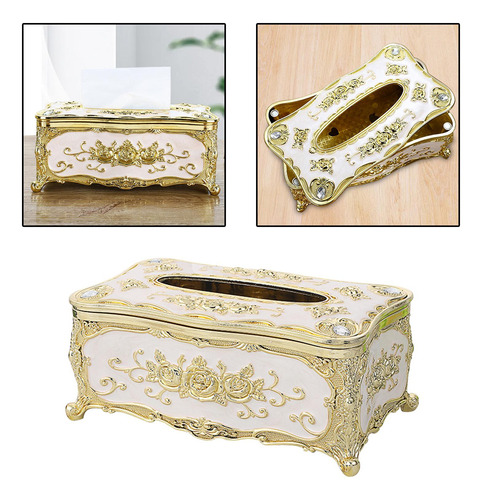 Estuche De Almacenamiento De Pañuelos Organizador Dorado