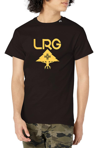 Lrg Polera Con Logo Gráfico Para Hombre, Color Negro