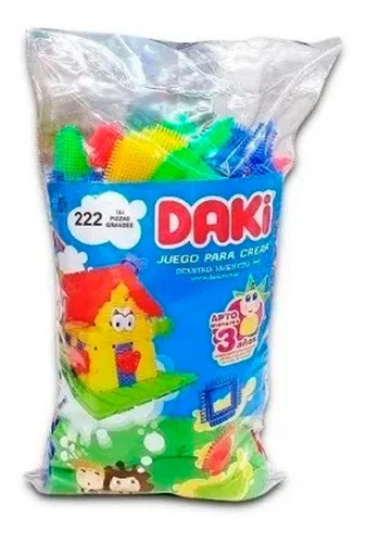 Daki 222 Juego Didácticos Bloques Encastre Bolsa 164 Piezas