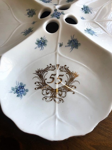 Imagem 3 de 5 de Petisqueira 55 Anos Porcelana Pintada A Mão