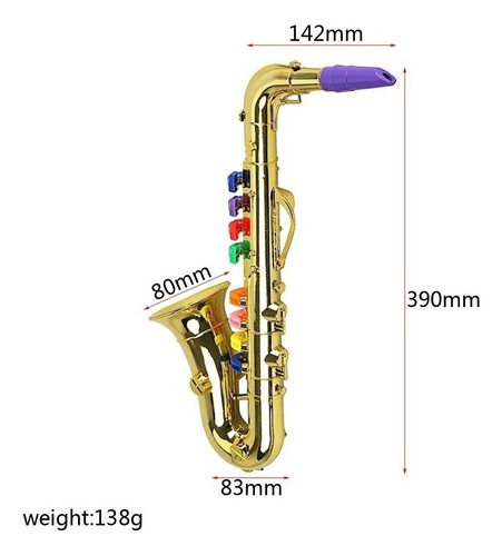 . Toca El Saxofón Con 8 Teclas De Colores Instrumento