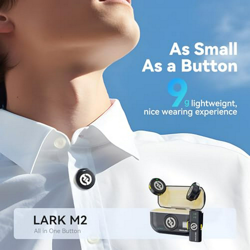 Microfone sem fio Hollyland Lark M2 para iPhone/Android