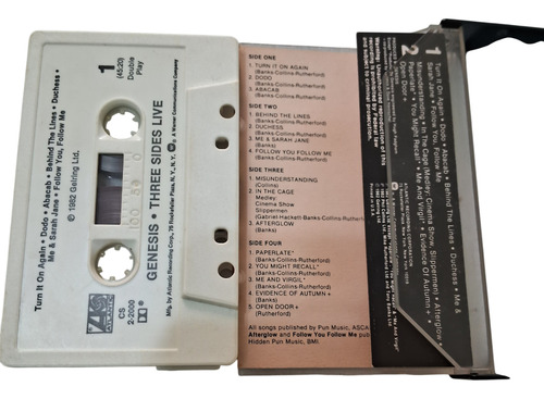 Genesis Three Sides Live Cassette Usa Edición Especial