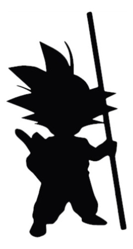 1pz Sticker Vinil Calcomania Goku Sombra 15x8cm Negro 