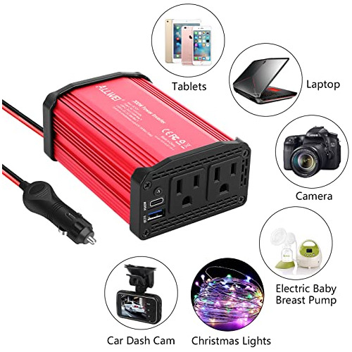 Inversor De Corriente Para Coche Allwei De 300 W, 12 V A 110