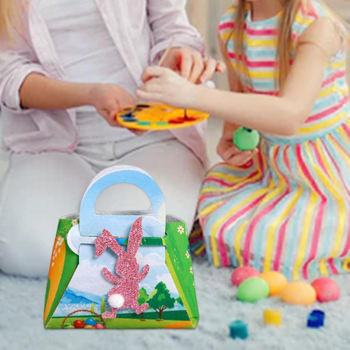 Bolsa De Dulces De Pascua Portátil Diy Tote Snacks Conejo B