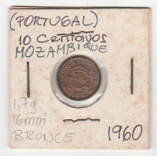 Moneda Mozambique 10 Centavos 1960 Xf