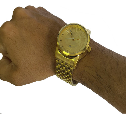 Relógio Mormaii Masculino Sunset Dourado Data 50mts Mopc32ai/4d