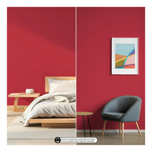 Pintura Látex Tecza 10l Colores Intensos Interior Y Exterior Rojo Emocion Mate