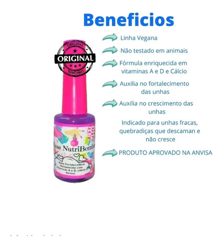Imagem 2 de 10 de Base Nutribomba Fortalecedora De Unhas Manicure Pedicure 1un
