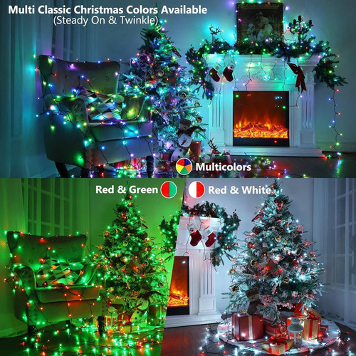 Luces Navideñas Led Que Cambian Color, Cadena 33' 100 Luces