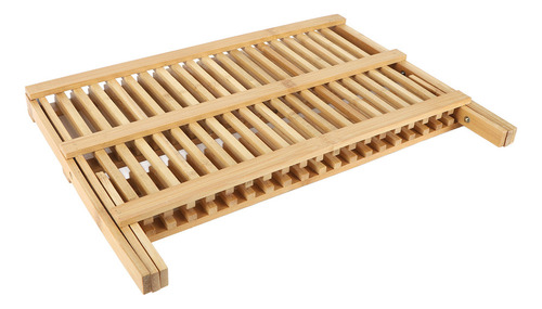 Escurridor De Madera Plegable De 2 Niveles, Rejilla Para Sec