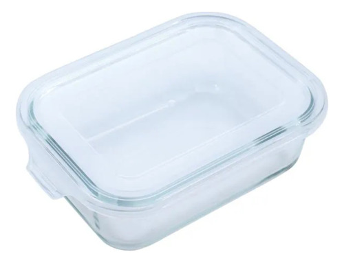 Pote De Vidro Retangular Utensílio Mantimento Marmita 370ml